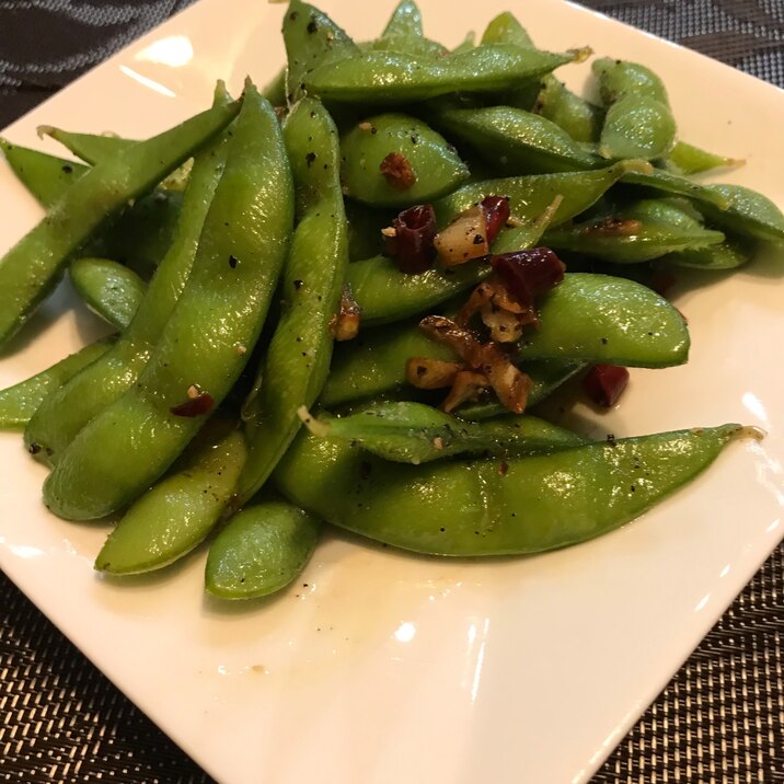 おつまみに！枝豆のペペロンチーノ